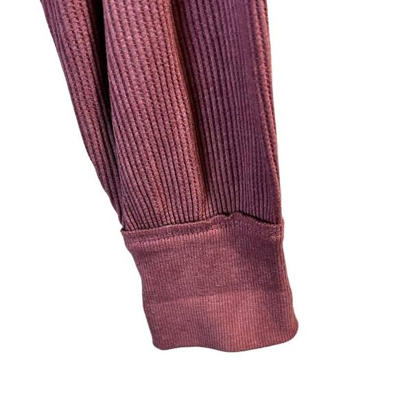 Terra & Sky Tie Dye Waffle Knit Top Long Sleeve Size 14W (0X) Red Gold Burgundy - Picture 7 of 11